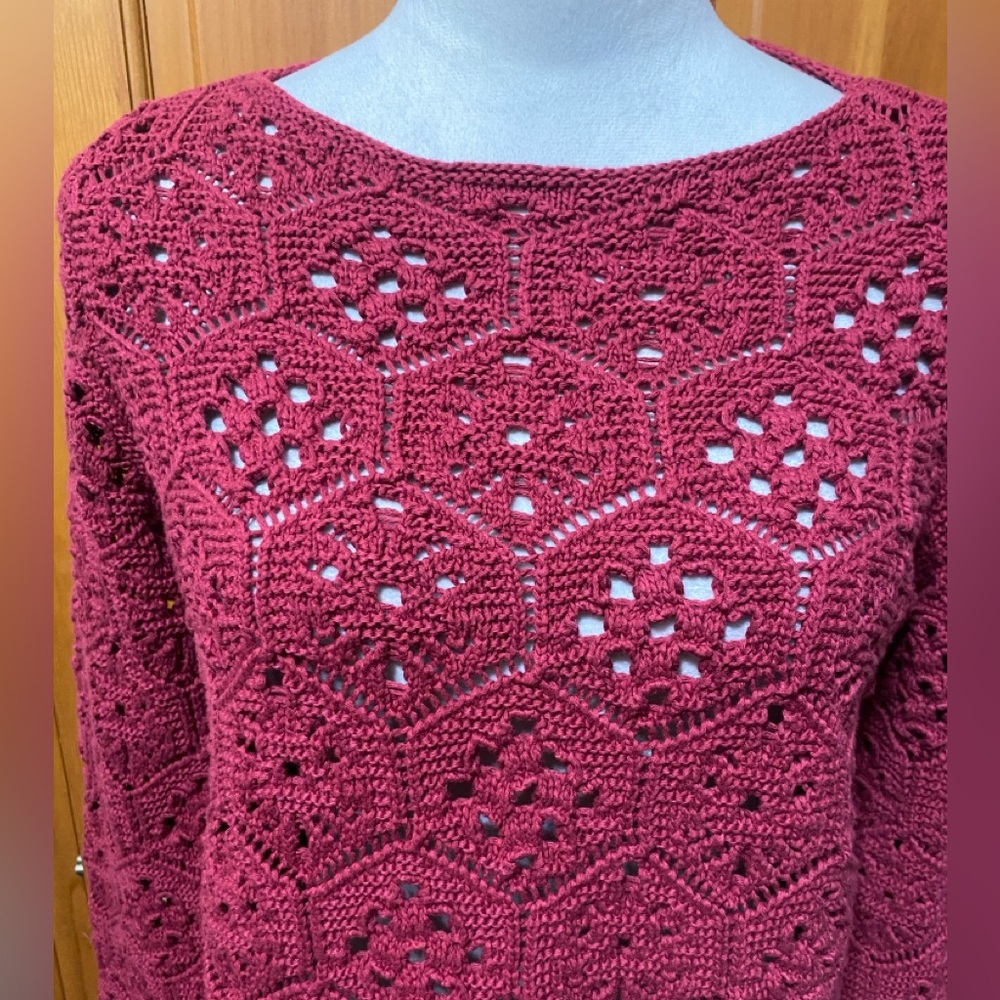 NWT Loft Honeycomb Shaped Pointelle Sweater - Picture 4 of 4